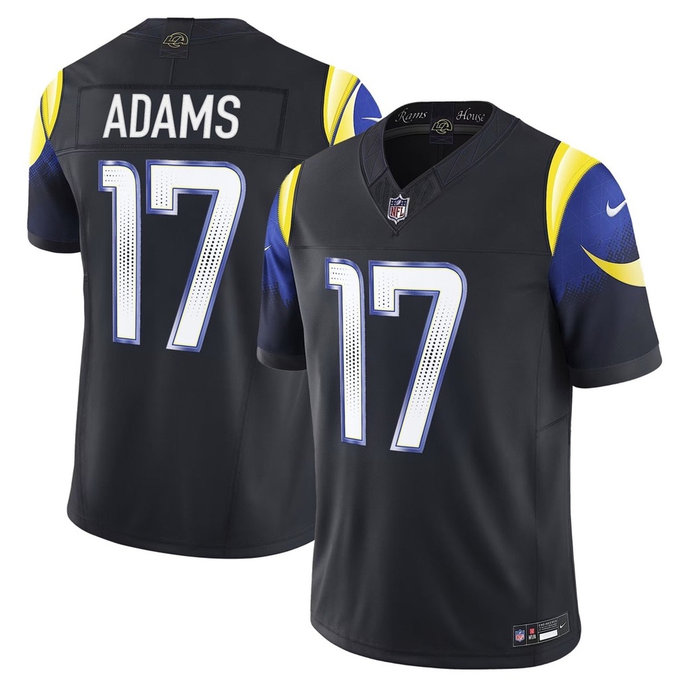 Nike Los Angeles Rams #17 Adams Black Game Jersey